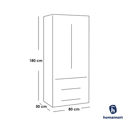 European Union Wood Wardrobe Shutter White and Beige -180×80×50 cm