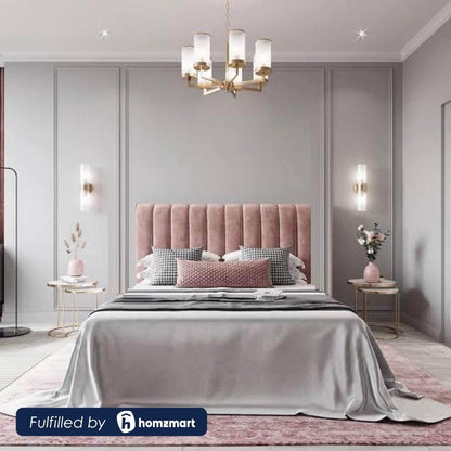 MDF and Velvet fabric Single Bed 120x120x195 cm - Cashmere