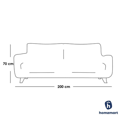 Beech Wood And Linen  3 Seaters Sofa - Grey