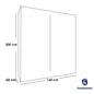 European Union Wood Wardrobe 2 Shutters Grey and Brown - 200×160×60 cm