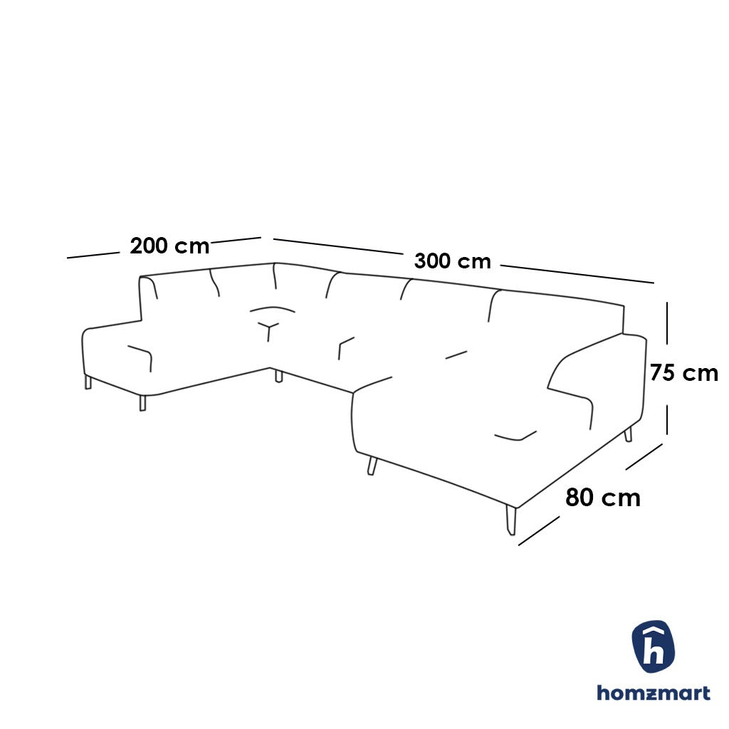 Natural Wood and Velvet Fabric U-Shape Sofa - Grey