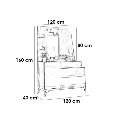 European Union Wood Bedroom 5 Pieces - Beige and Black