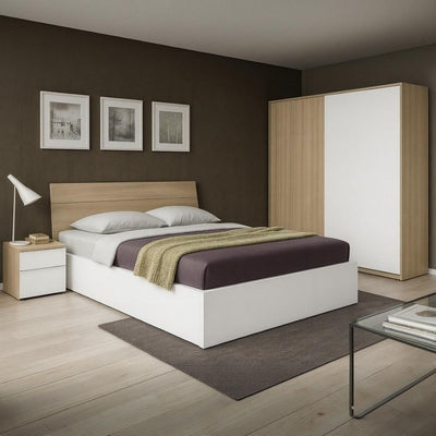 European Union Wood Bedroom 3 Pieces - Beige and White