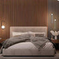 Natural Wood Super King Bed 205x180x120 cm - Beige