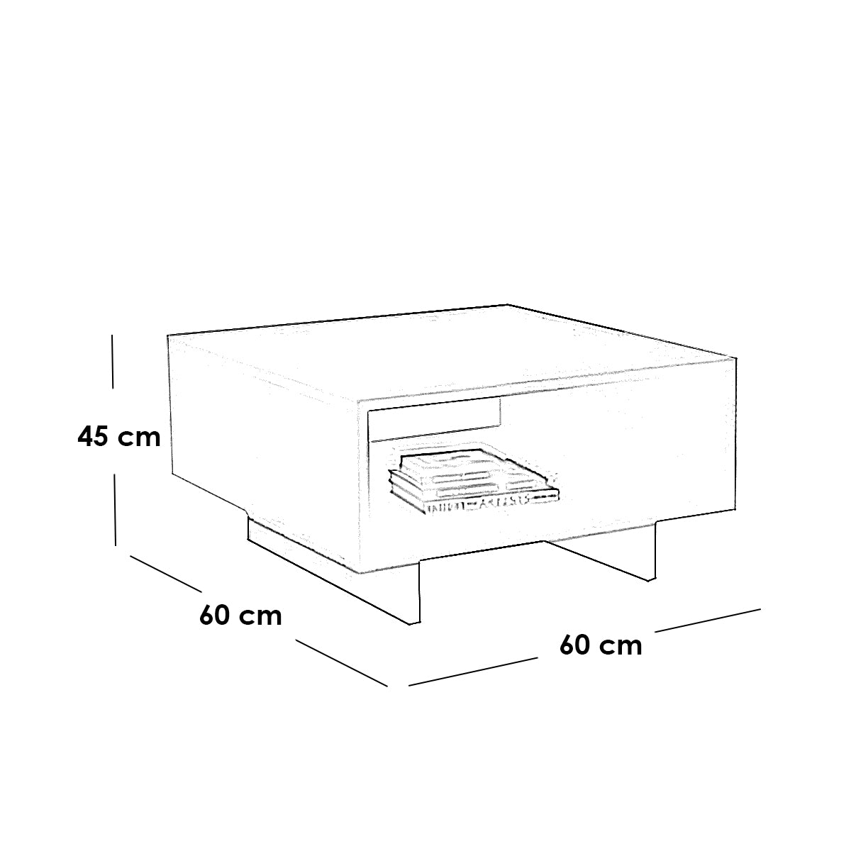MDF Coffee Table Black - 60×60×45 cm