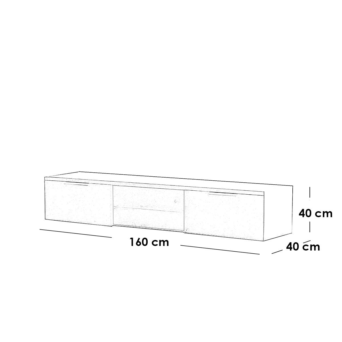 Spanish MDF White Tv Unit - 160 × 40 × 40 cm