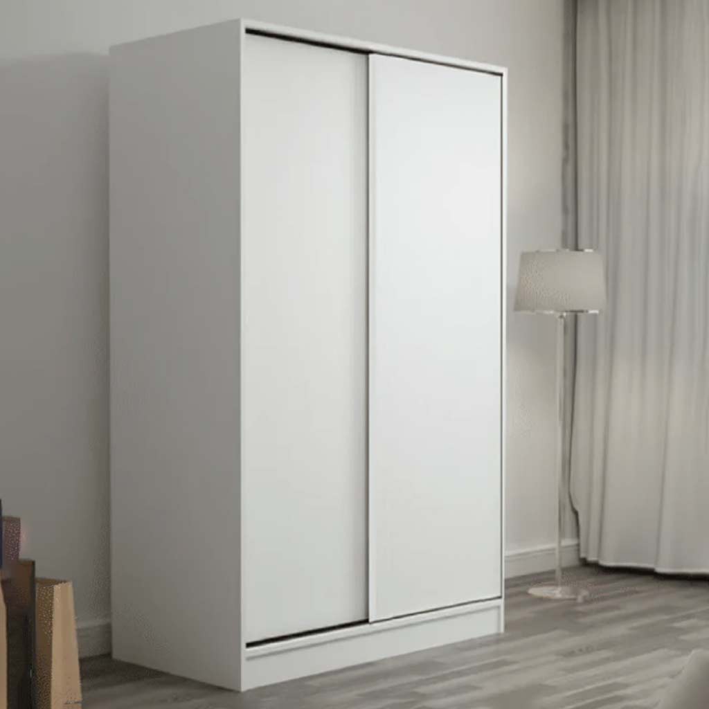European Union Wood Wardrobe 2 Shutters White - 120x40x180 cm