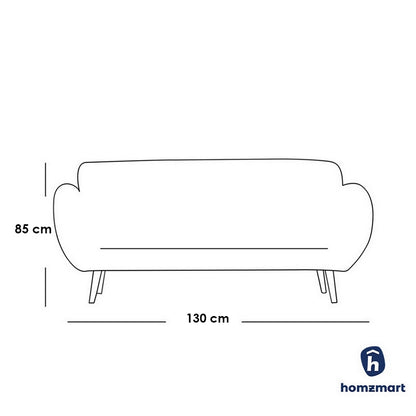 Natural Wood and and linen Modern 2 Seats Sofa - Grey