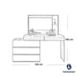 European Union Wood Vanity Beige - 120x140x35 cm