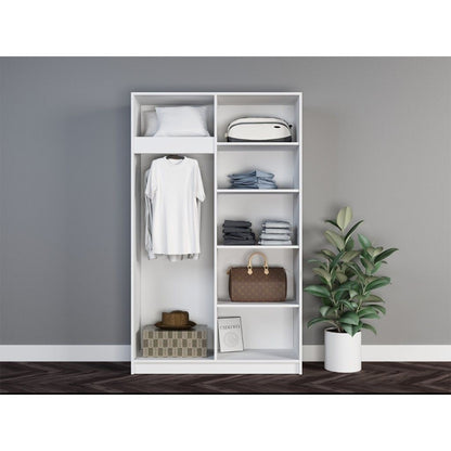 European Union Wood Wardrobe 2 Shutters White - 120x40x180 cm