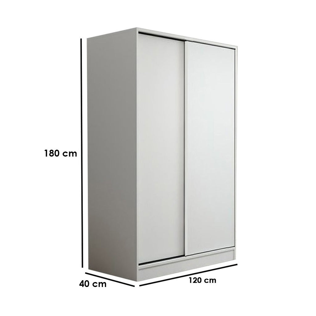 European Union Wood Wardrobe 2 Shutters White - 120x40x180 cm