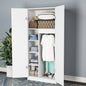 European Union Wood Wood Wardrobe White - 80x40x176 cm