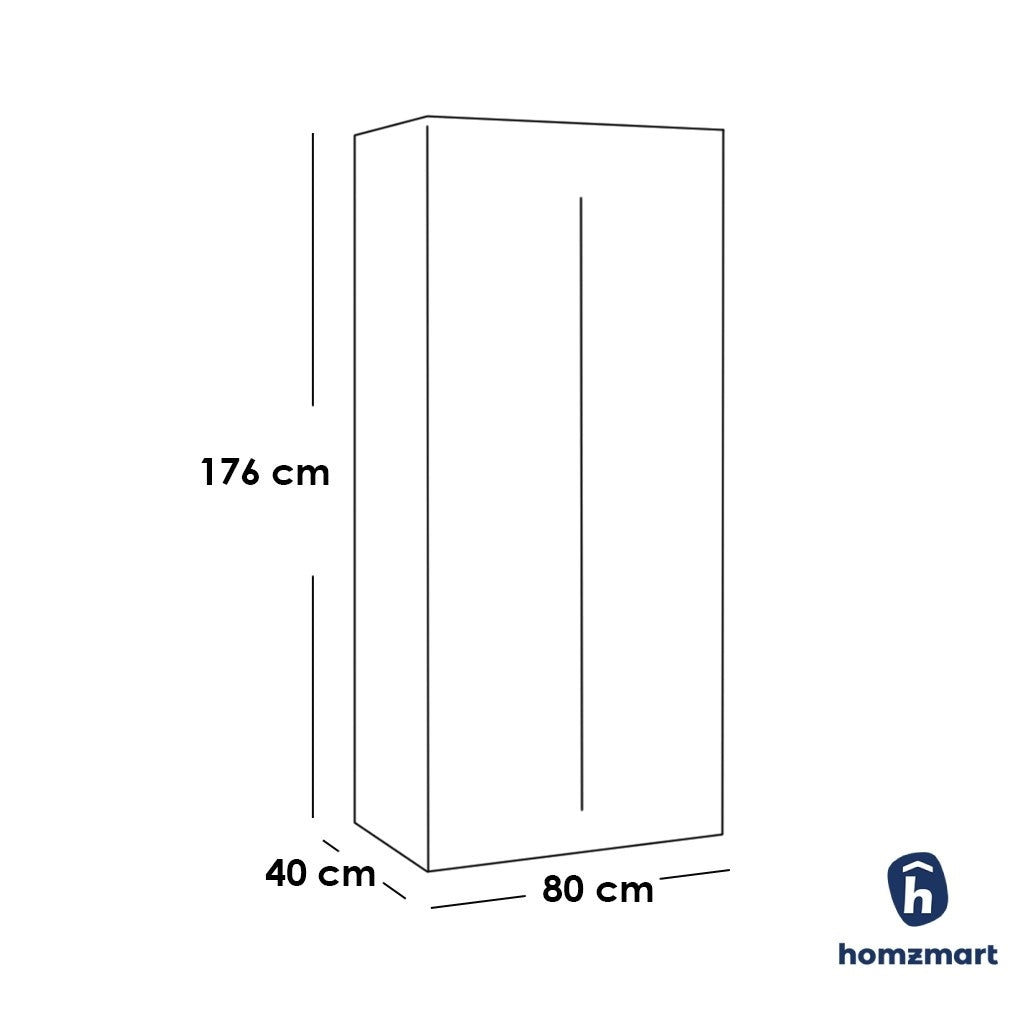 European Union Wood Wood Wardrobe White - 80x40x176 cm