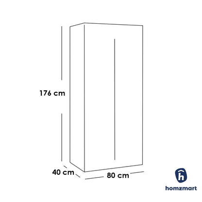 European Union Wood Wood Wardrobe White - 80x40x176 cm