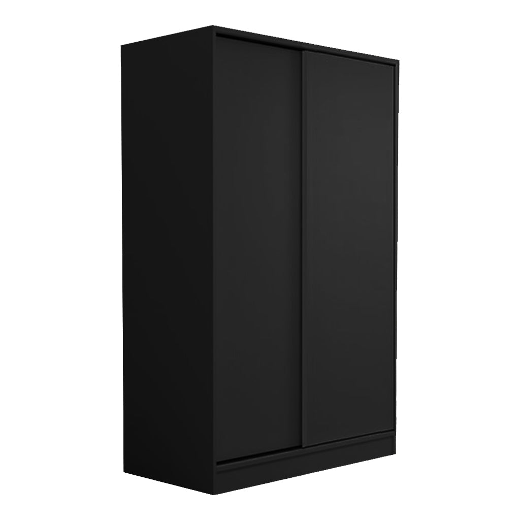 European Union Wood Wardrobe 2 Shutters Black - 120x40x180 cm