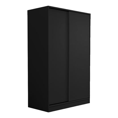 European Union Wood Wardrobe 2 Shutters Black - 120x40x180 cm