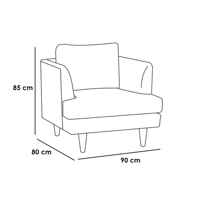 Natural Wood and Linen Modern Living Room 3 pieces - Grey